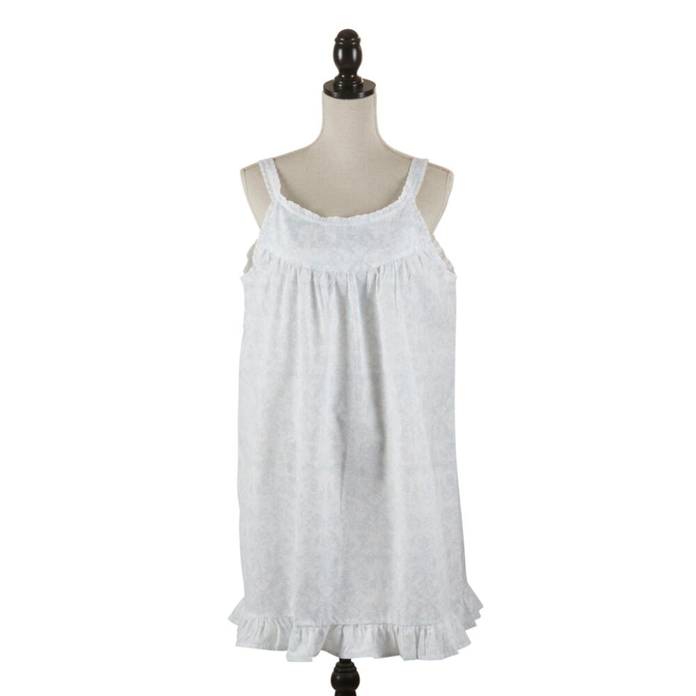 Light Blue Floral Nightgown, Lightweight Cotton, ladies size S, M, L, XL